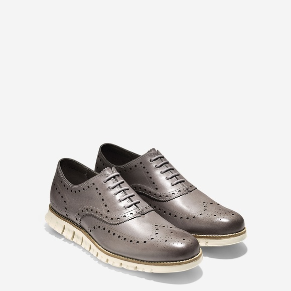 cole haan zerogrand wingtip oxford grey